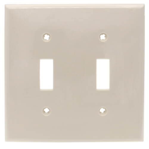Main product image of 2-Gang Electrical Wall Plate, Toggle Switch (Light Almond)