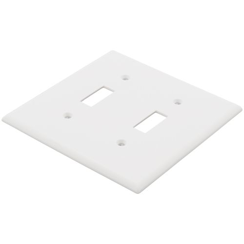 Main product image of 2-Gang Electrical Wall Plate, Nylon, Toggle Switch (White)