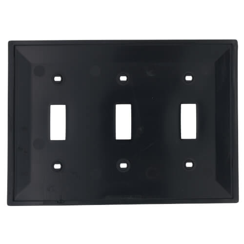 Main product image of 3-Gang Electrical Wall Plate, Nylon, Toggle Switch (Black)