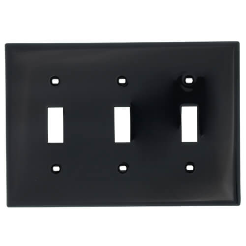Main product image of 3-Gang Electrical Wall Plate, Nylon, Toggle Switch (Black)