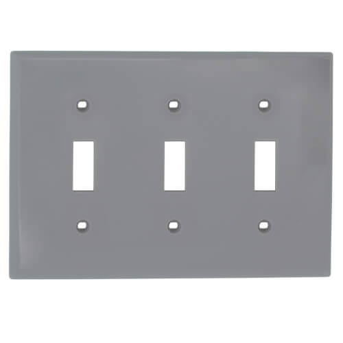 80711-GY - Leviton 80711-GY - 3-Gang Electrical Wall Plate, Nylon ...