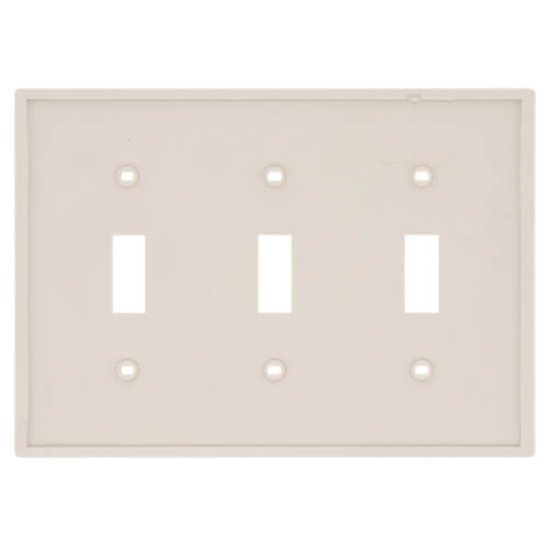 Main product image of 3-Gang Electrical Wall Plate, Nylon, Toggle Switch (Light Almond)