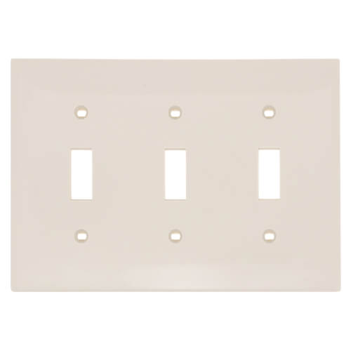 Main product image of 3-Gang Electrical Wall Plate, Nylon, Toggle Switch (Light Almond)