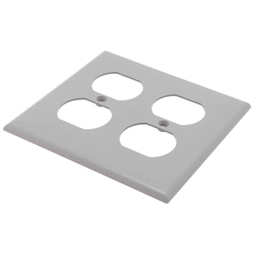 Main product image of 2-Gang Electrical Wall Plate, Nylon, Duplex (Grey)