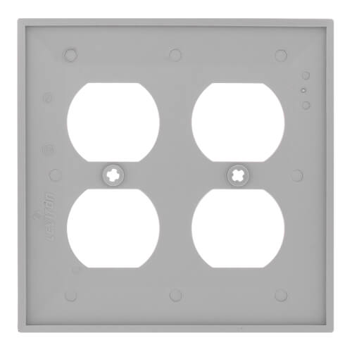 Main product image of 2-Gang Electrical Wall Plate, Nylon, Duplex (Grey)