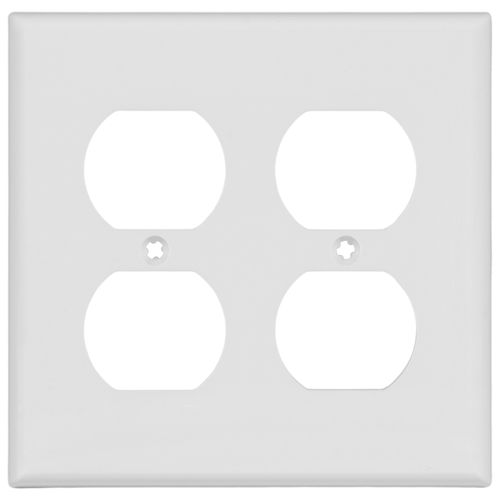 Main product image of 2-Gang Electrical Wall Plate, Nylon, Duplex (Light Almond)