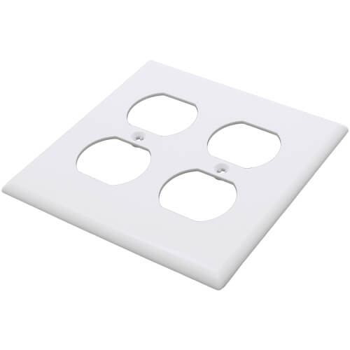 Main product image of 2-Gang Electrical Wall Plate, Nylon, Duplex (White)