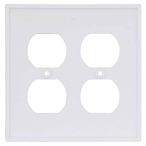 Main product image of 2-Gang Electrical Wall Plate, Nylon, Duplex (White)