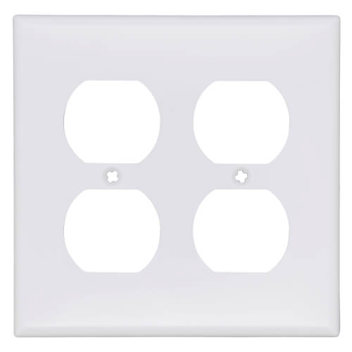 Main product image of 2-Gang Electrical Wall Plate, Nylon, Duplex (White)