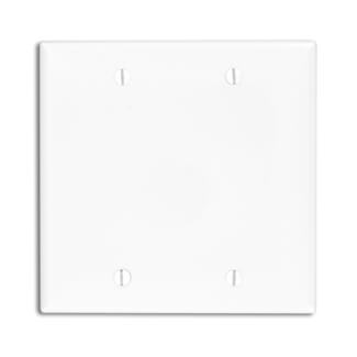 Main product image of 2-Gang No-Device Blank Electrical Wall Plate, Box Mount (White)
