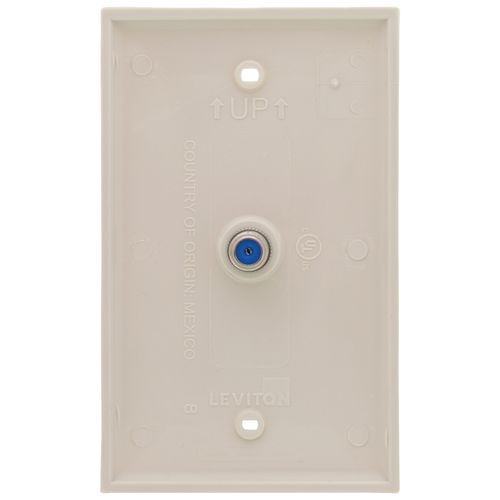 Main product image of Standard Video Wall Jack w/ One F-Connector (Light Almond)