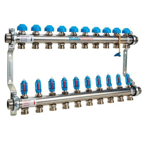 Main product image of D3803010SS, 10 Loop, 1" Stainless Steel Hi Flow Radiant Heat Manifold