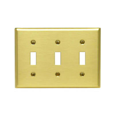 81011-PB - Leviton 81011-PB - 3-Gang Electrical Wall Plate, Toggle ...