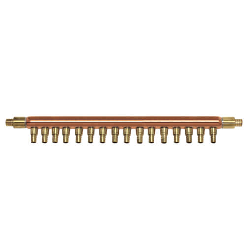 Main product image of 1/2" PEX Crimp CustomCut Manifold, 1" Trunk (16 Outlets)
