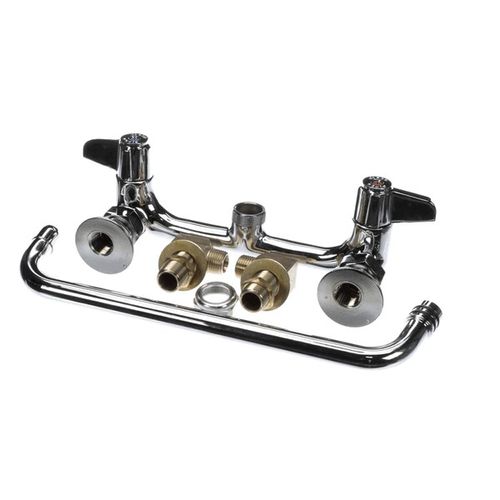 Main product image of 8" Wall Mount Faucet, 12" Swing Nozzle, Lever Handles, Inlet Supply Kit Equip, 5F-8WLS12