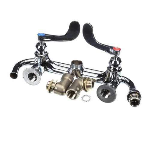 Main product image of Big-flo Mixing Faucet, 8" Wall Mount, 12" Nozzle, 4" Wrist-action Handles, Inlet Elbows, B-0290-04