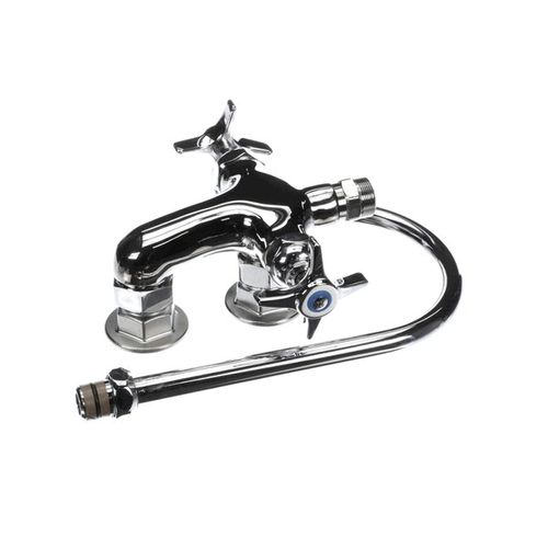 Main product image of Vertical Double Pantry Faucet, Wall Mount, Rigid/swivel Gooseneck With Stream Regulator, B-0316