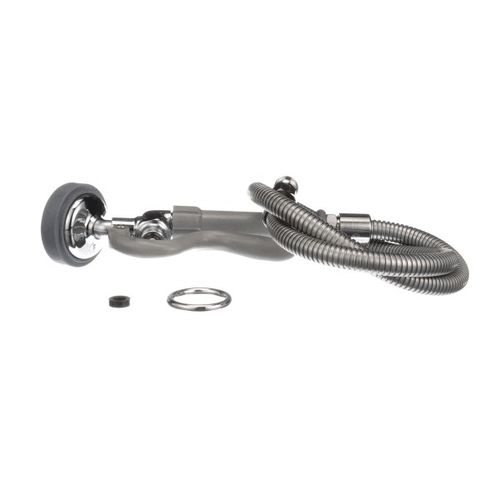 Main product image of Spray Assembly, 44" Flex Stainless Steel Hose, Self-closing Angled Spray Valve, B-0950
