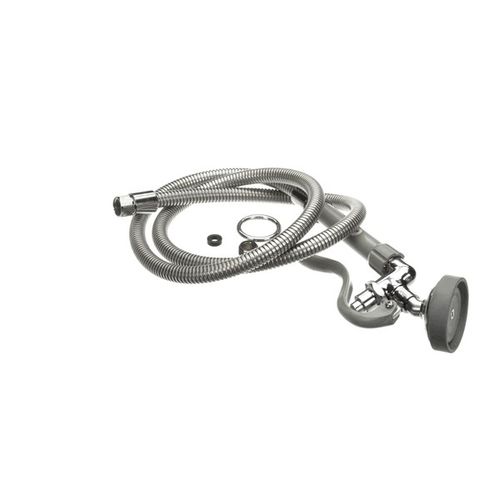 Main product image of Spray Assembly, 68" Flexible Stainless Steel Hose, Self Closing Angled Spray Valve, B-0950-01