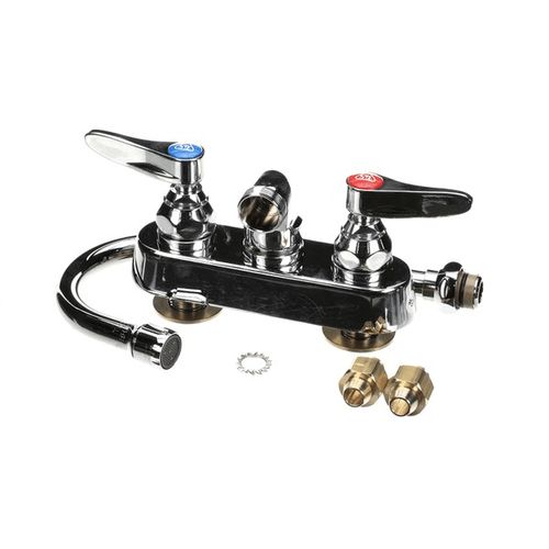 Main product image of Workboard Faucet, 4" Wall Mount, 179x-a22 Swivel Gooseneck, Lever Handles, Aerator, B-1146-02A