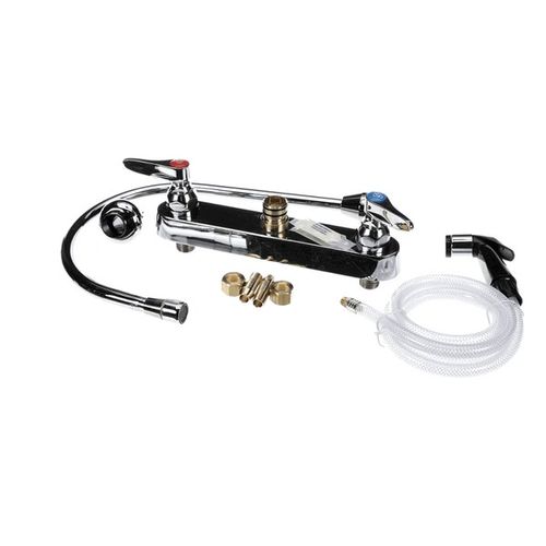 Main product image of 8" Workboard Faucet, Deck Mt, 8-13/16" Swivel Gooseneck, 4' Sidespray, B-1174