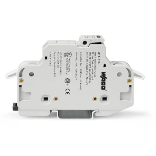 Main product image of 2-Conductor Fuse Holder for Photovoltaic Applications, 1-Pole w/o Blown Fuse Indication (Light Gray)