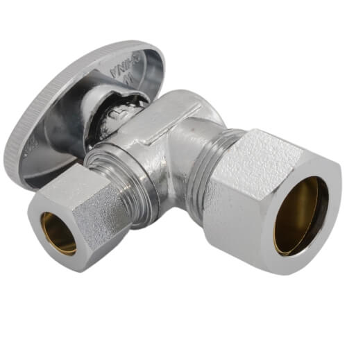 Main product image of 1/2" Nom Compression (5/8" OD) x 3/8" OD Compression Angle Stop Valve - Lead Free (Chrome)