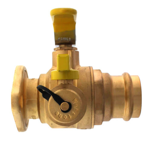 Main product image of 1-1/2" Press Full Port Brass Uni-Flange Isolator Flange with Multi-Function Drain