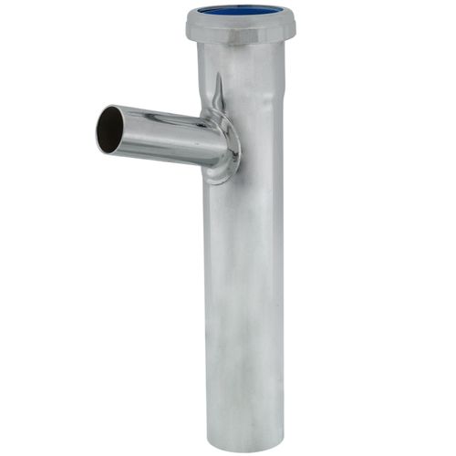 Main product image of 1-1/2" x 8" Hose & Clamp Branch Tailpiece, Slip Joint Top, 17 GA, 7/8" Branch (Nut Down)