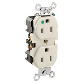 Main product image of Hospital Grade Duplex Receptacle, 15A, NEMA 5-15R - Light Almond (125V)