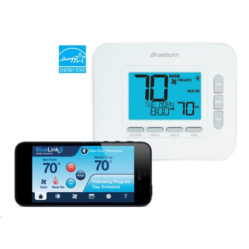 BlueLink Smart Wi-Fi Universal Programmable Thermostat, 4.4" Display (3 Heat/2 Cool)