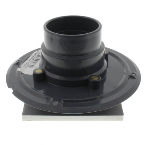Main product image of PVC Square Shower Pan Drain w/ Matte Stainless Steel Ring & Strainer