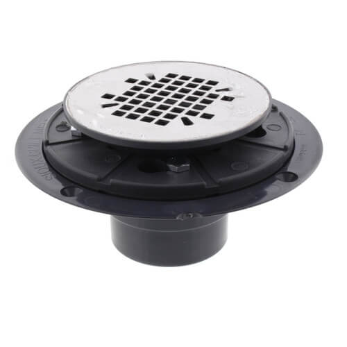 Main product image of 2" PVC Shower Pan Drain Snap-in Stainless Steel Strainer w/ Plastic Rim