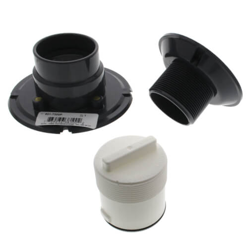Main product image of PVC Shower Pan Drain w/ DoubleDuty Test Plug, Screw-On Stainless Steel Strainer, w/ Rim