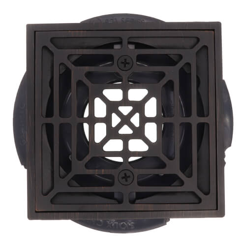 Main product image of Cast Bronze Shower Pan Drain w/ Test Plug, Screw-On Stainless Steel Strainer, w/ Rim