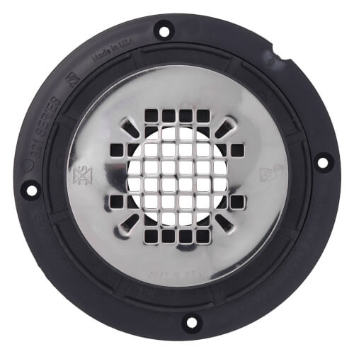 Main product image of PVC Shower Pan Drain w/ DoubleDuty Test Plug, Snap-In Stainless Steel Strainer, No Rim