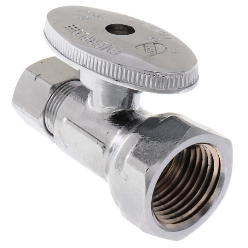 Main product image of 1/2" FIP x 3/8" OD Compression Straight Stop Valve - No Lead (Chrome)