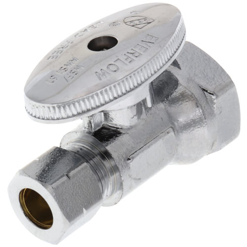 Main product image of 1/2" FIP x 3/8" OD Compression Straight Stop Valve - No Lead (Chrome)