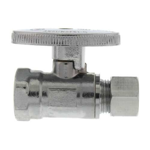 Main product image of 3/8" FIP x 3/8" OD Compression Straight Stop Valve - No Lead (Chrome)