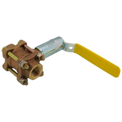 Main product image of 1/2" FNPT 3-Piece Ball Valve w/ Stainless Steel Vented Ball & 2-1/4" Stem