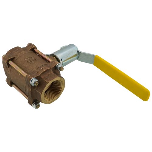 Main product image of 1-1/2" FNPT 3-Piece Ball Valve w/ Stainless Steel Vented Ball & 2-1/4" Stem