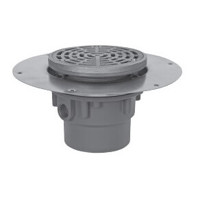 Main product image of 2" x 3" ABS Halo Adjustable Floor Drain w/ Deck Flange, Round 18-ga. stainless