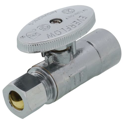 Main product image of 1/2" Nominal Sweat x 3/8" OD Compression Straight Stop Valve - No Lead (Chrome)