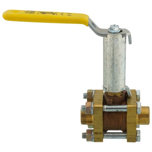 Main product image of 3/8" Solder 3-Piece Ball Valve w/ Stainless Steel Vented Ball & 2-1/4" Stem