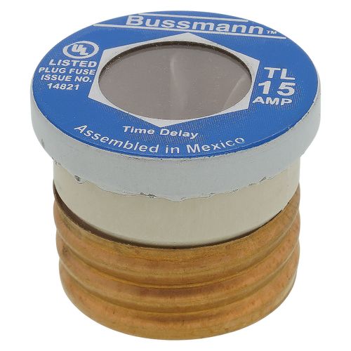 Main product image of 15 Amp UL Dual Element Time Delay, Type TL Plug Fuse (125V)
