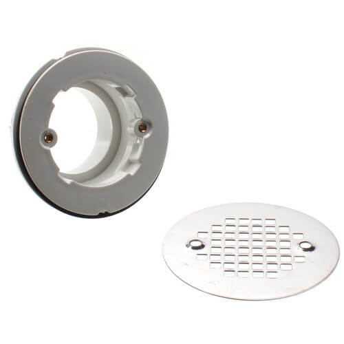 Main product image of 2" PVC Solvent Weld Shower Module Drain w/ Screw-On Stainless Steel Strainer (Hub)
