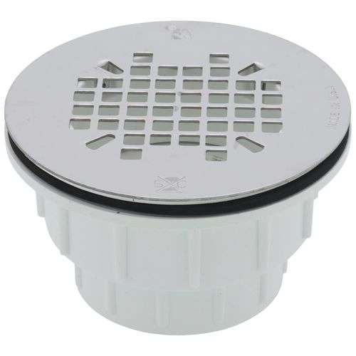 Main product image of 2" PVC Shower Drain w/ Snap In 18 Gauge Strainer
