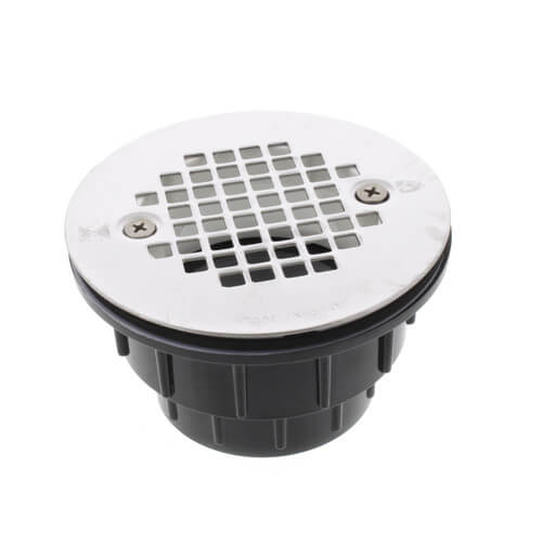 Main product image of 2" ABS Solvent Weld Shower Module Drain w/ Screw-On Stainless Steel Strainer (Hub)
