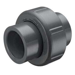 16mm x 1/2" PVC Sch. 80 Transition Union With FKM O-Ring Seal (S x S)