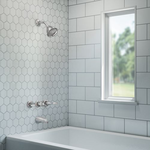 Main product image of Three Handle Single Function Bathtub & Shower Vavle w/ Trim, 82663 (Chrome)